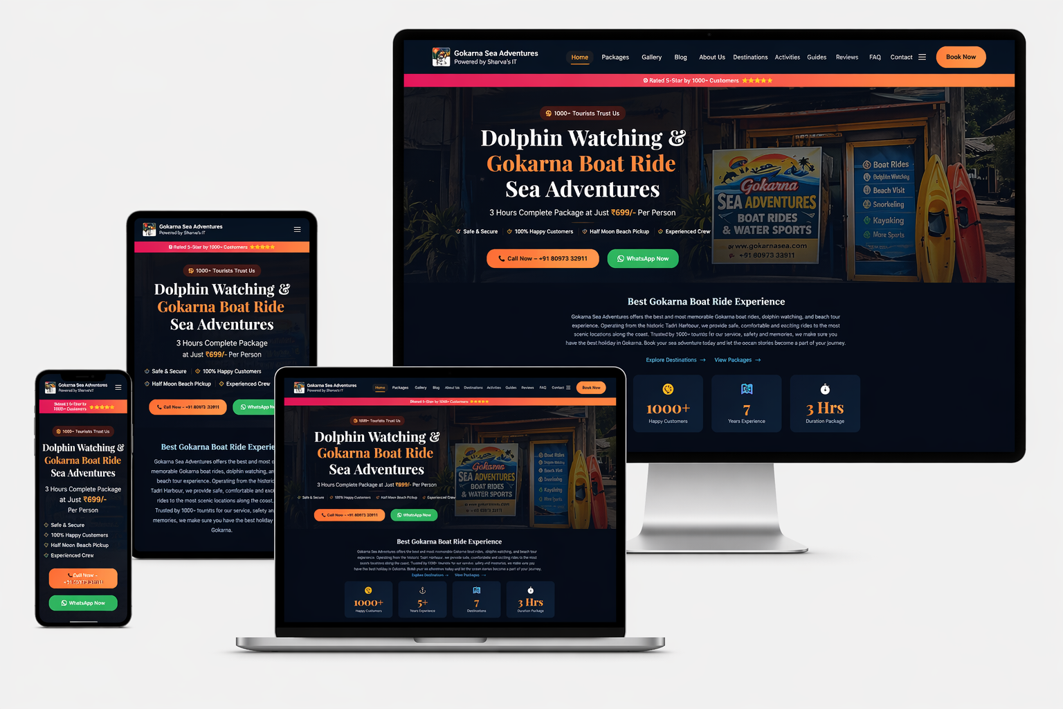 Gokarna Sea Adventures website by Sharva IT