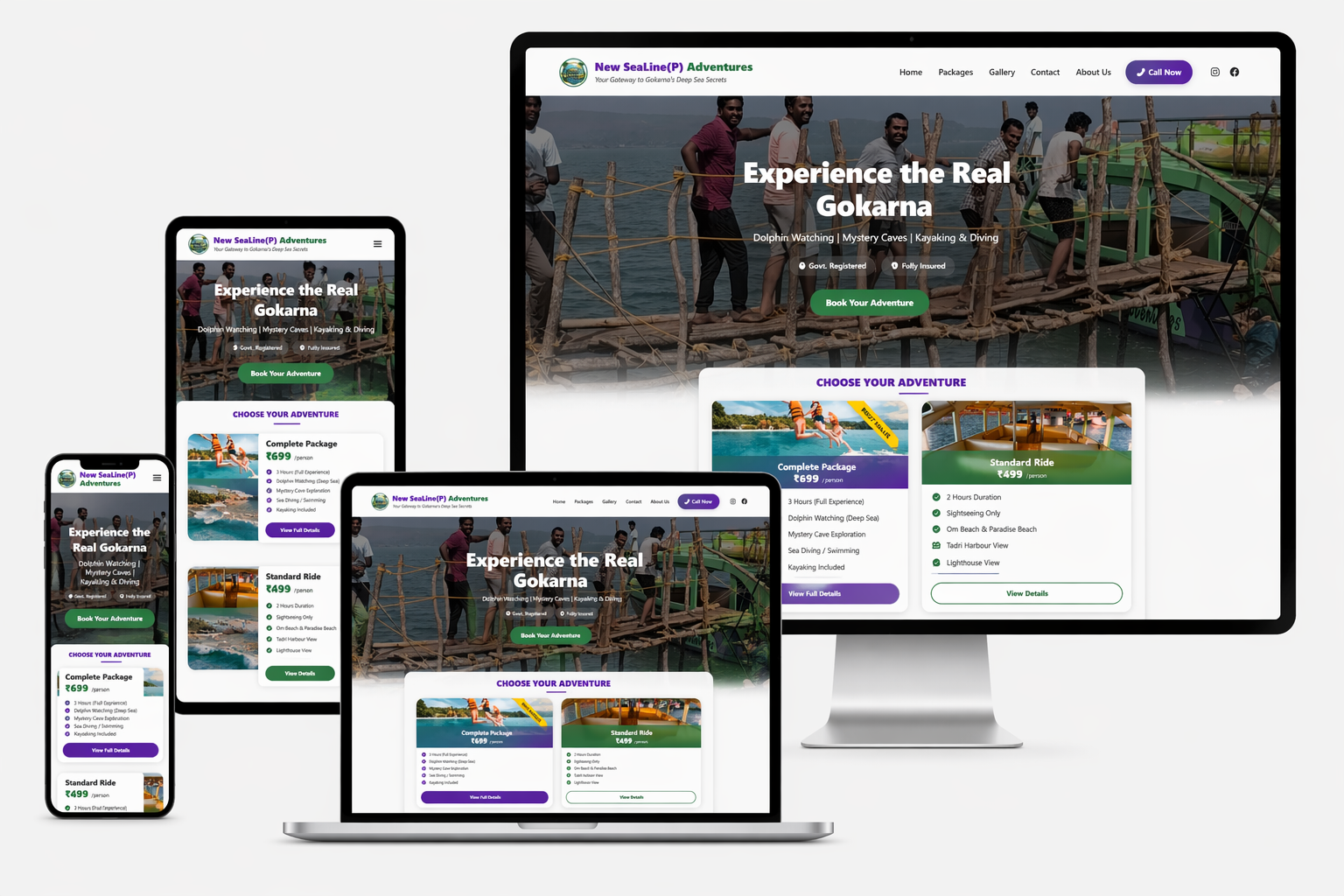 New Sealine Adventures website designed by Sharva IT