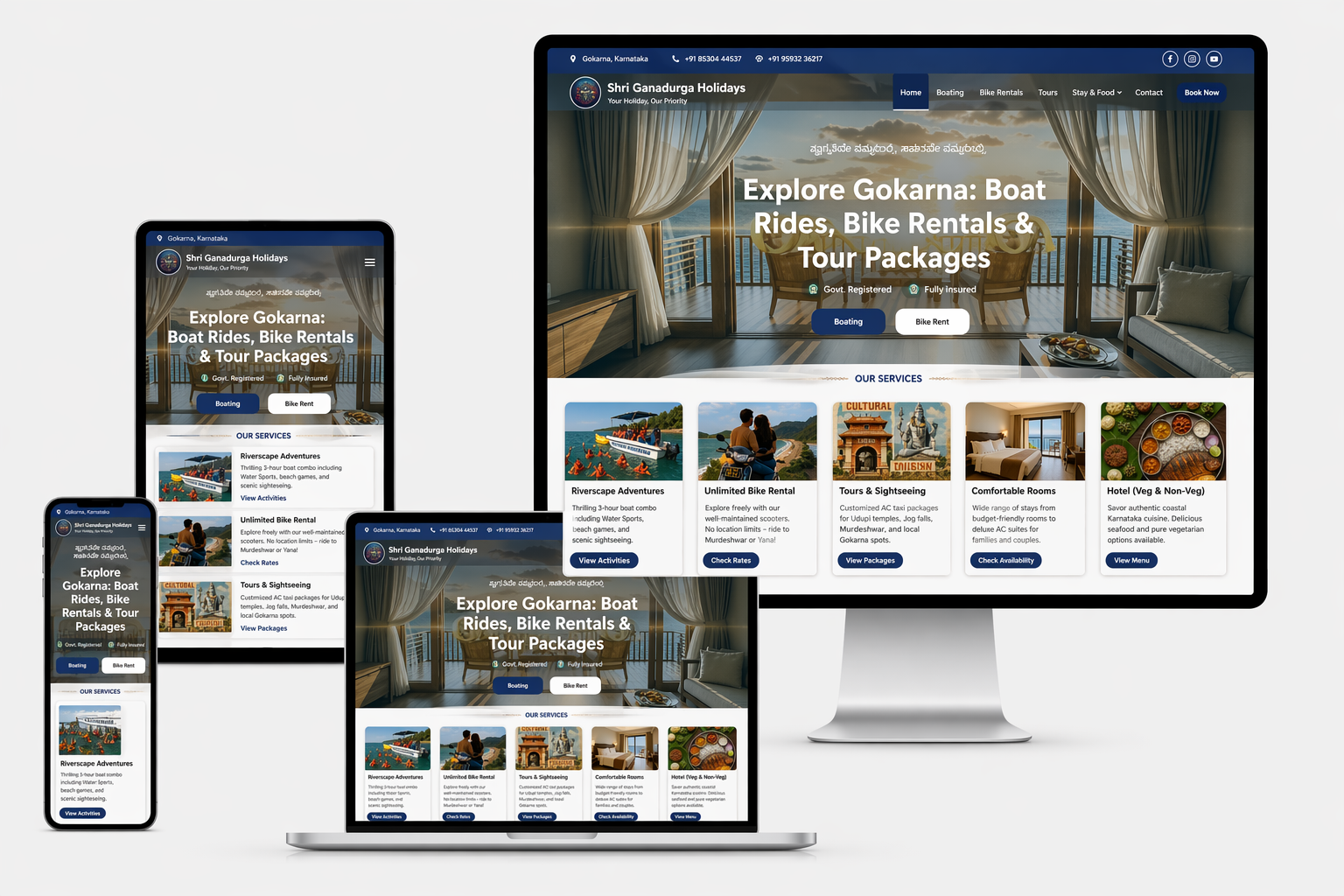 Shri Gana Durga Holidays website designed by Sharva IT